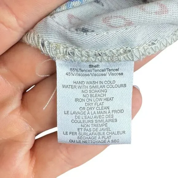 Ciebon Rachelle Blue Multi Print V-neck Long Sleeve Mini Wrap Dress - Picture 16 of 16